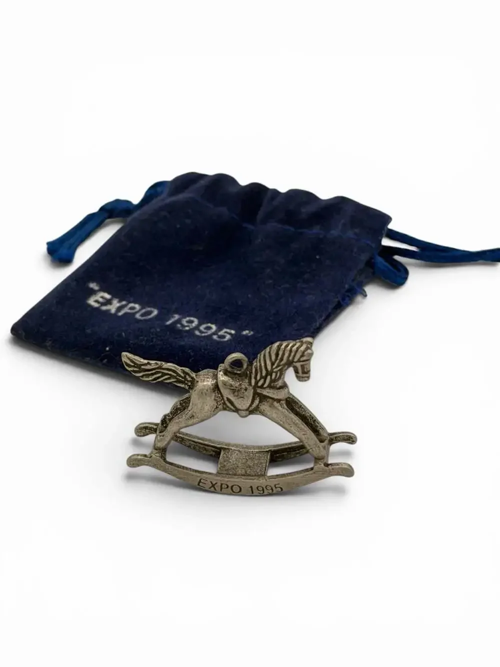 Hallmark 1995 Expo Exclusive Miniature Pewter Rocking Horse Ornament
